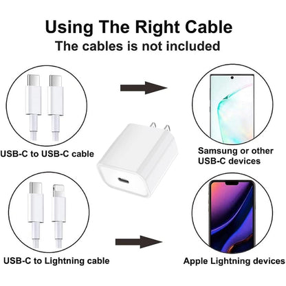 iPhone USB-C PD 20w Power Adapter Charger 2 Pin (USA Pin) – view 4