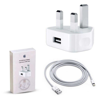 iPhone USB 5w Power Adaptor UK Pin With Lightning To USB Cable – view 4