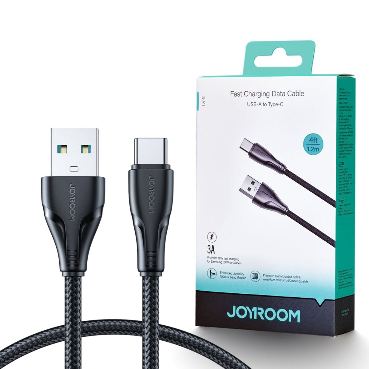 Joyroom S-A11 Surpass Series 3A USB-A To Type-C Fast Charging Data Cable 1.2m Black – view 4