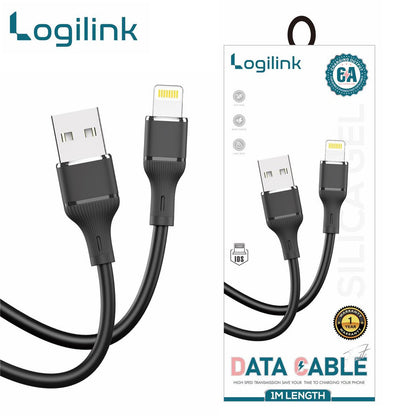 LogiLink USB To Lightning Silicone Fast Charging Data Cable 1m Black (1 Year Warranty) – view 4