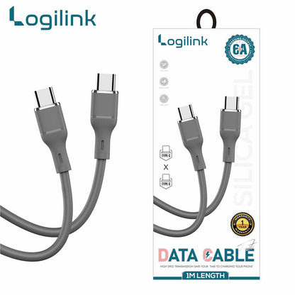 LogiLink Type-C To Type-C Silicone Fast Charging Data Cable 1m Grey (1 Year Warranty) – view 4