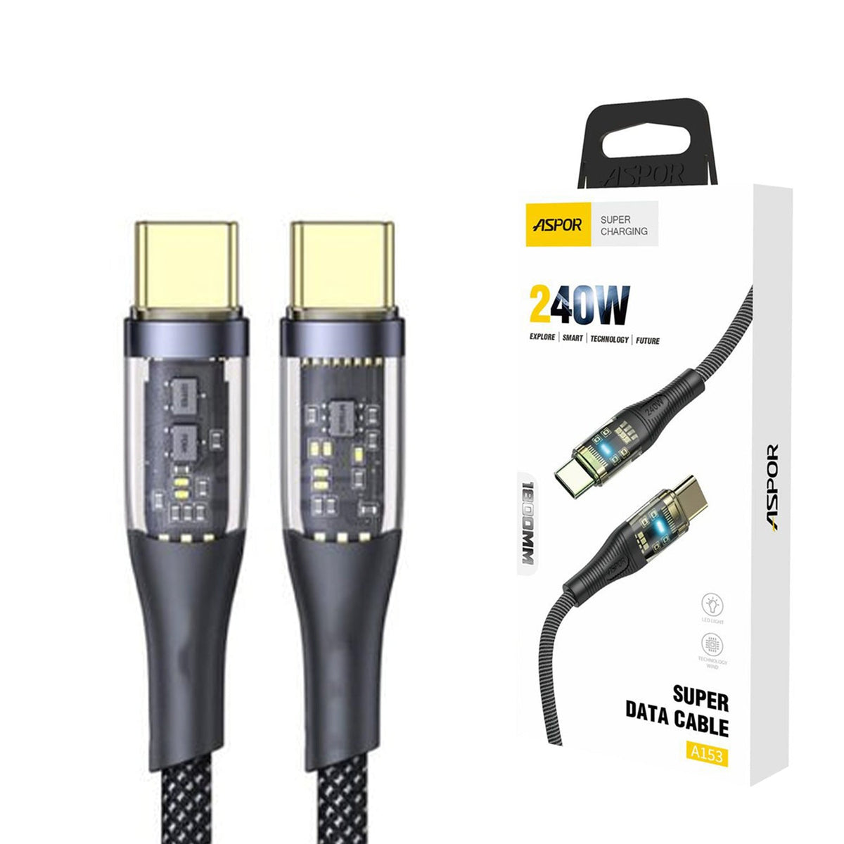 Aspor A153 240W Type-C To Type-C PD Fast Charging Data Cable 1.8m – view 4