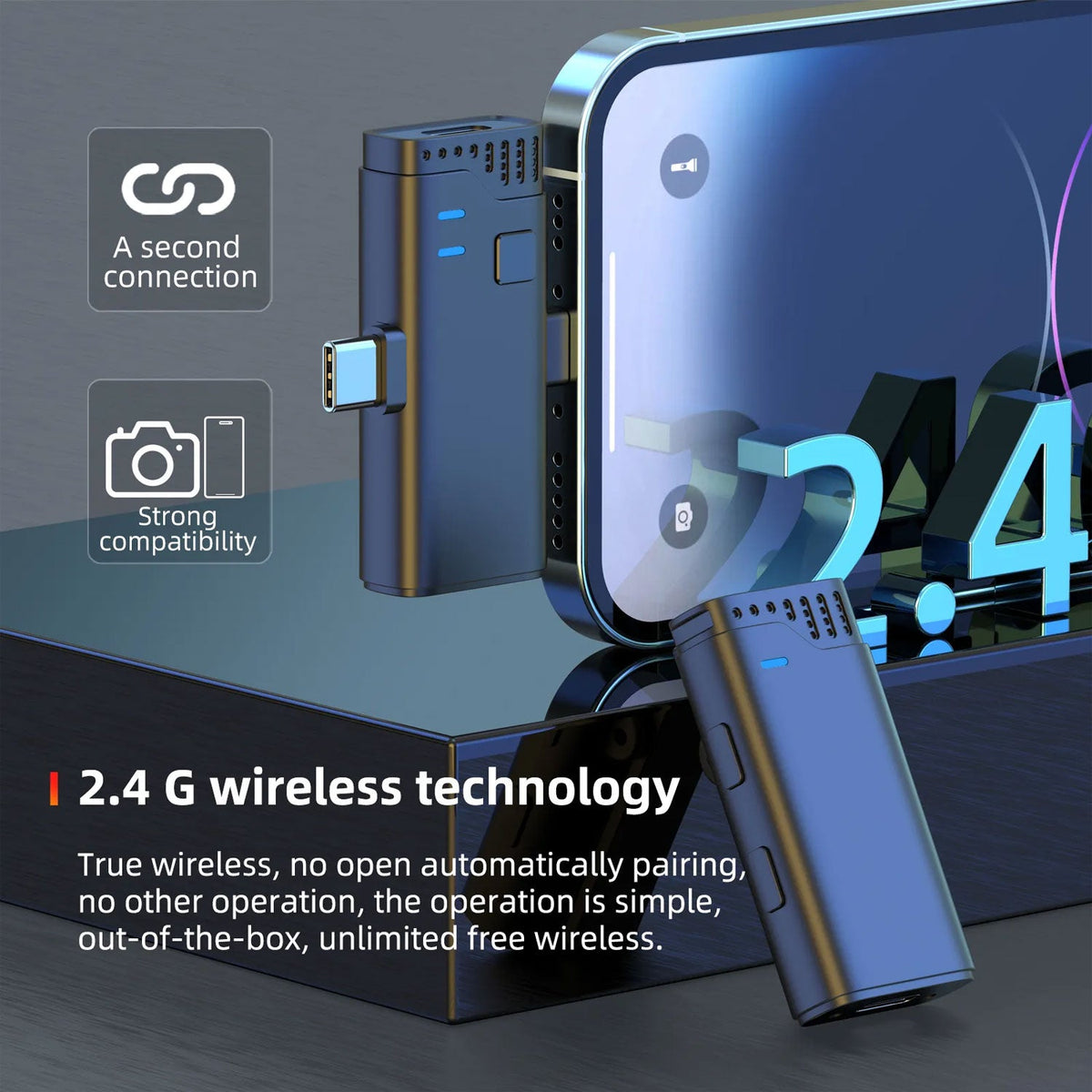 Jmary MW-16 2.4GHz Wireless Microphone for Mobile and Camera – view 4