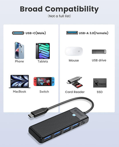 Orico Type-C to USB 3.0 Hub (4 Ports, Black) – view 4