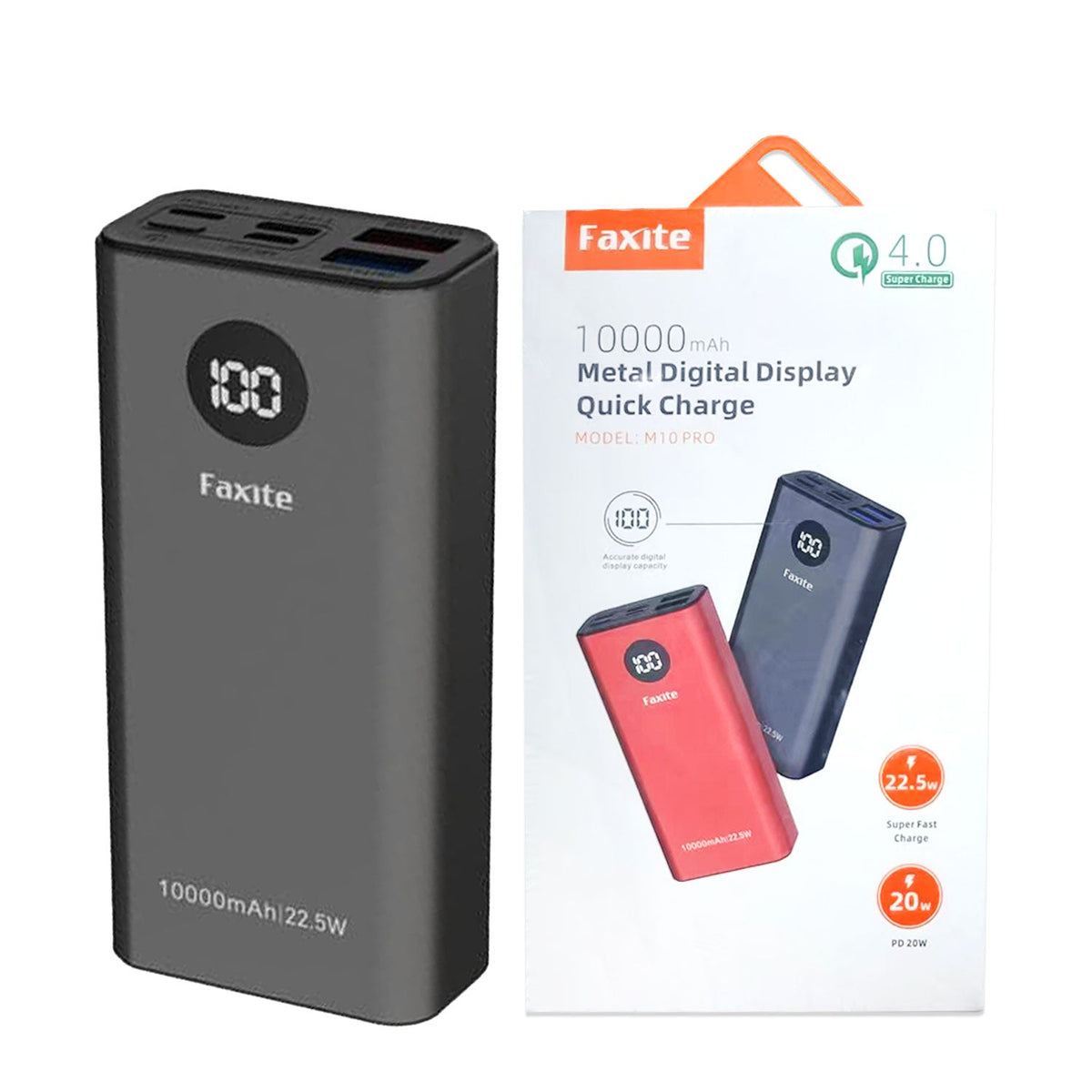 Faxite M10pro 10000mah 22.5w Metal Digital Display Quick Charge 4.0 Power Bank – view 4