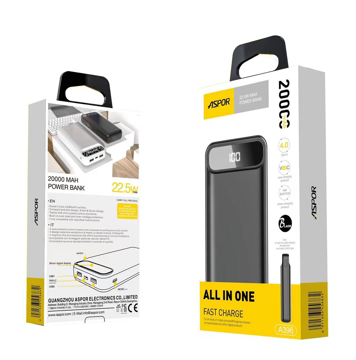 Aspor A396 Pd 20000mah 22.5w Fast Charging Power Bank – view 4