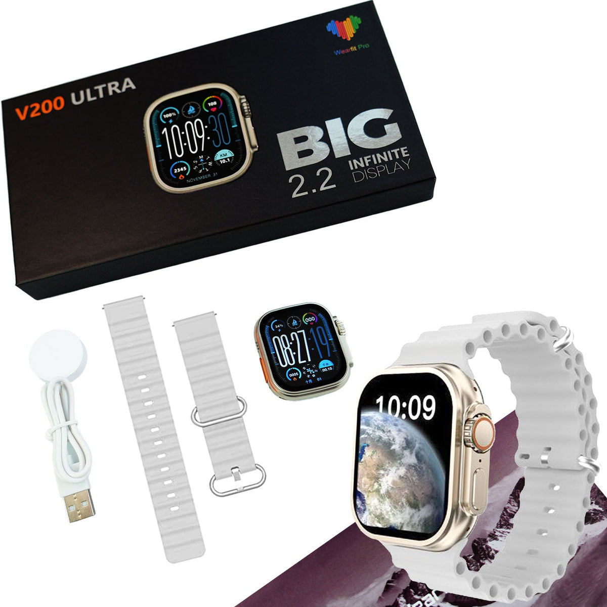 V200 Fashion Ultra 2.2" Waterproof Sport Smart Watch (Grey) – view 4