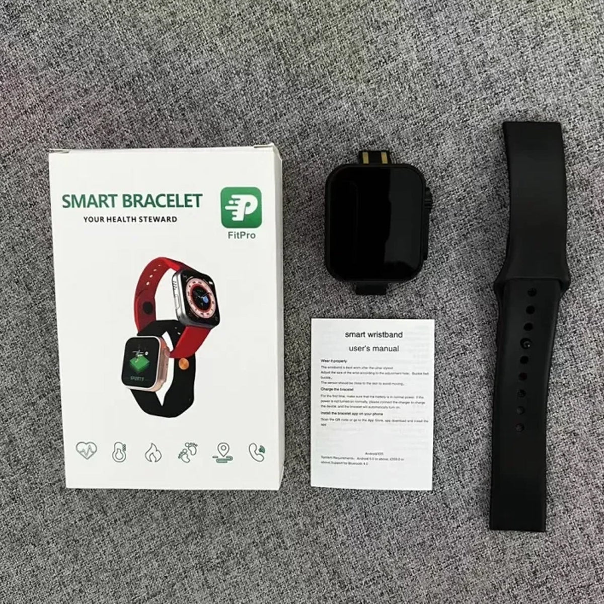 D20 Ultra Fitness Bracelet with Blood Pressure & Heart Rate Monitor (Black) – view 4