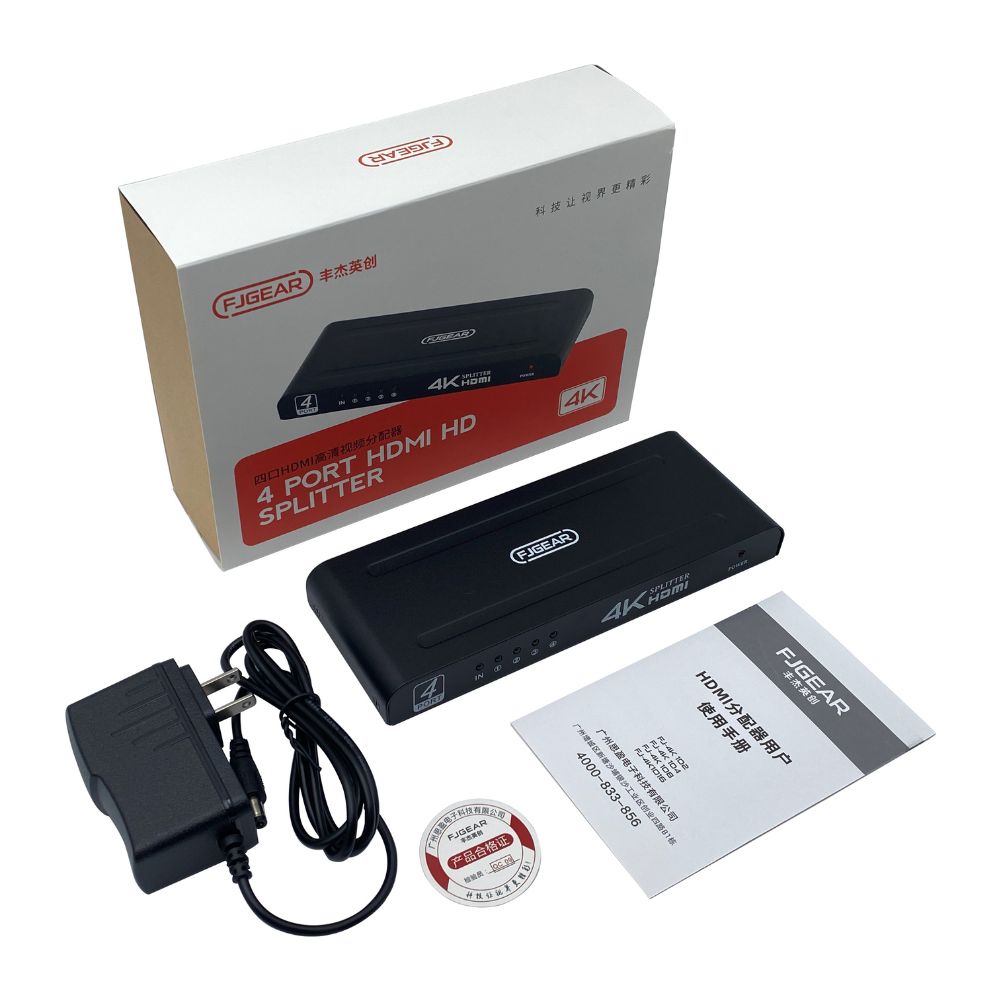 SpeedX FJ104 HDMI Splitter – 4 Port, 4K – view 4