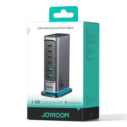 Joyroom TCM02 65W 6-Port EU Plug GAN Desktop Charging Station Hub – view 4