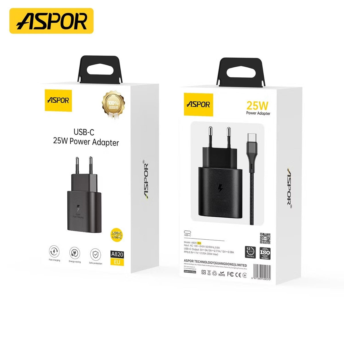 Aspor A820eu 25w USB-C Fast Charging Power Adapter – view 4