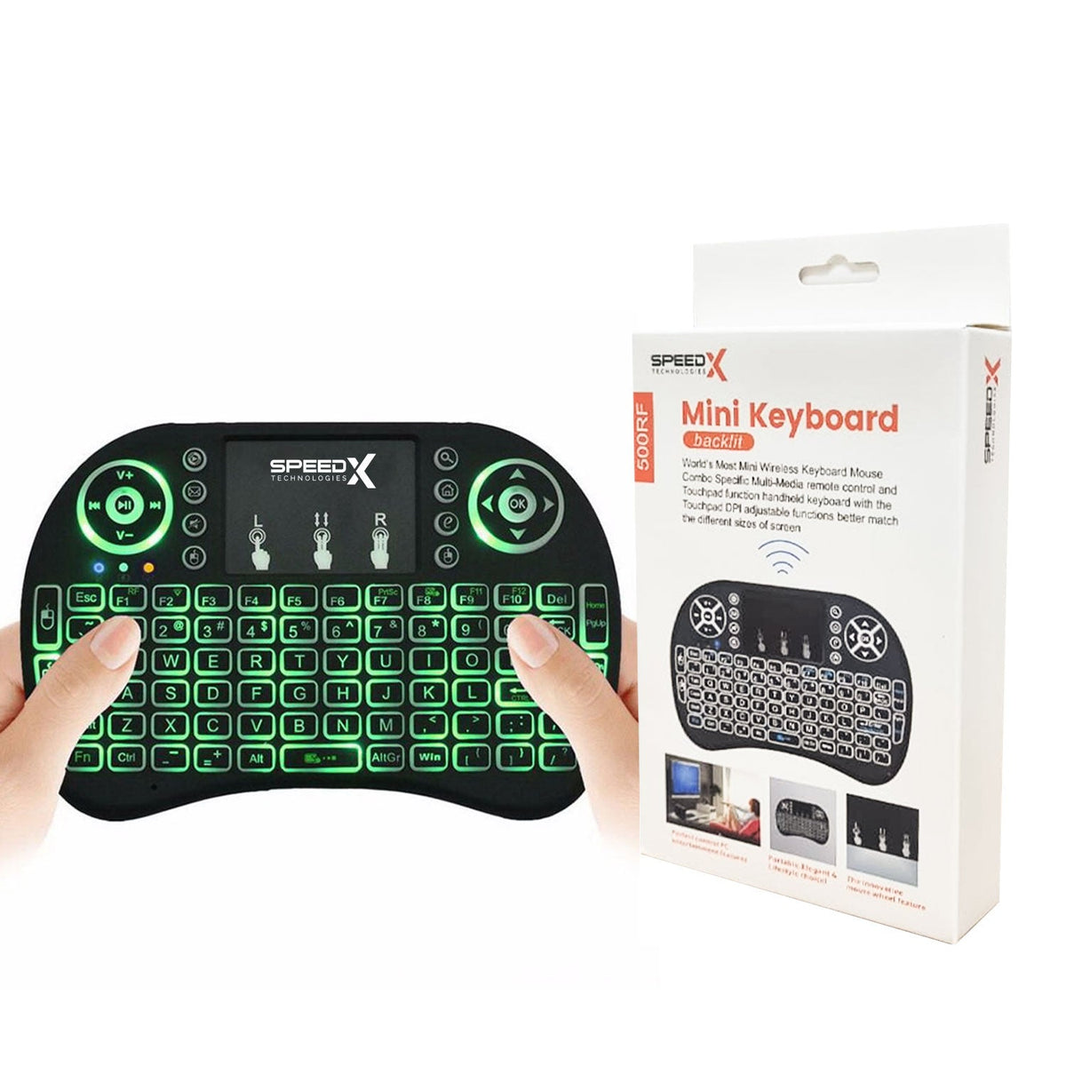 Speedx Rf 500 Mini Touch Pad Wireless With Backlight Keyboard Mouse – view 4