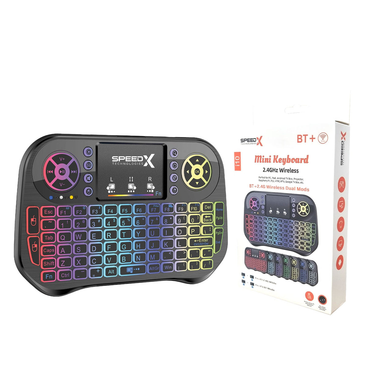 Speedx I10 Mini Wireless+bluetooth Touchpad 7 Color Backlit Light 2.4ghz – view 4