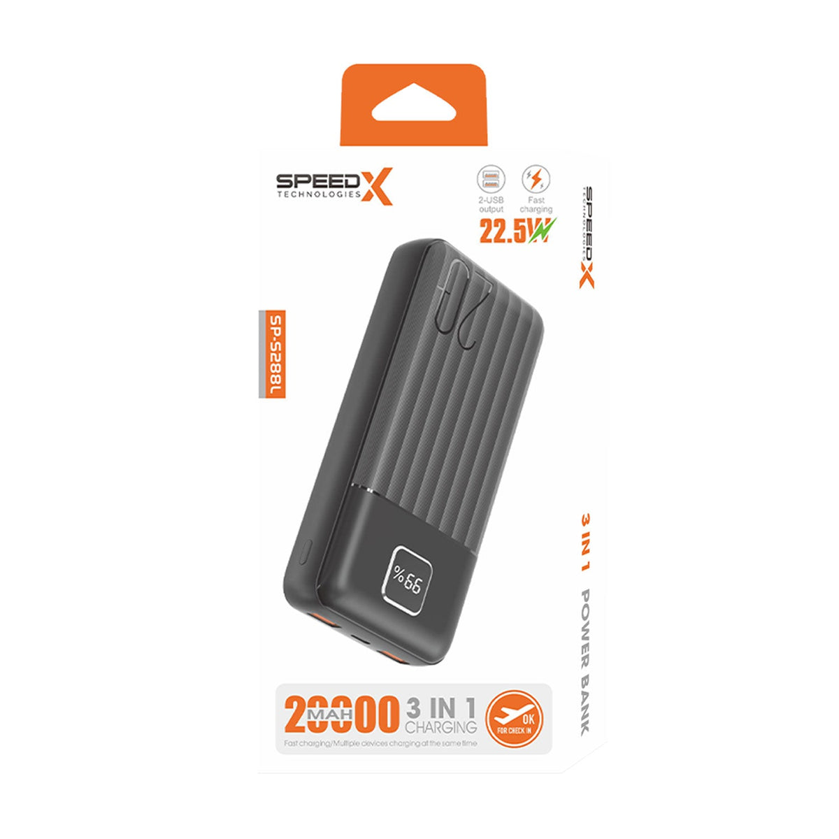 Speedx Sp-s288l 3in1 (22.5w) 20000mah Fast Charging Power Bank – view 4