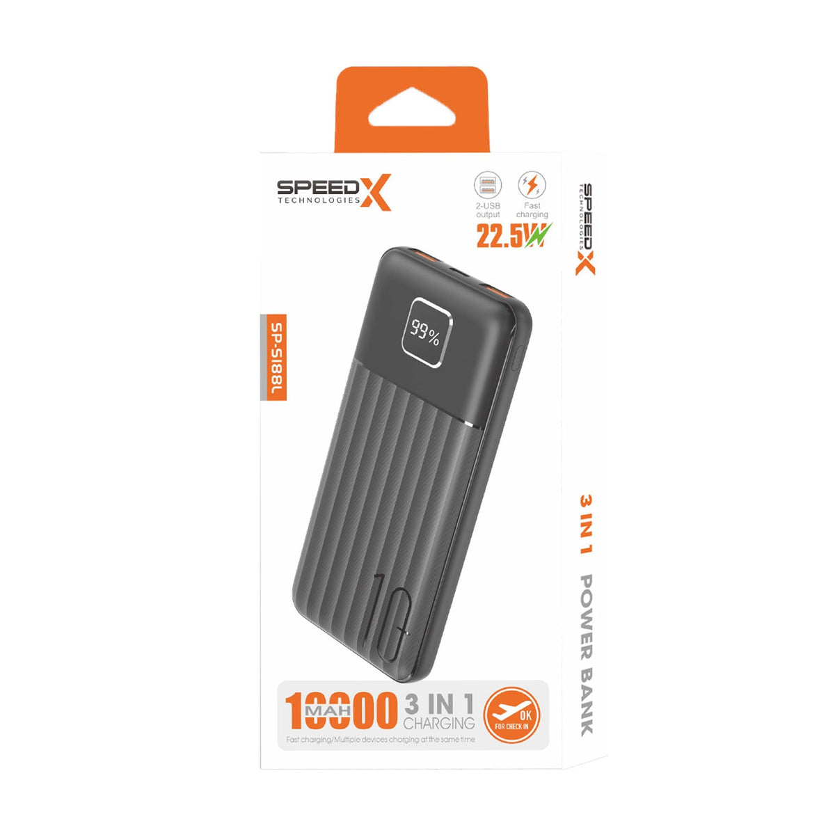 Speedx Sp-s188l 3in1 (22.5w) 10000mah Fast Charging Power Bank – view 4