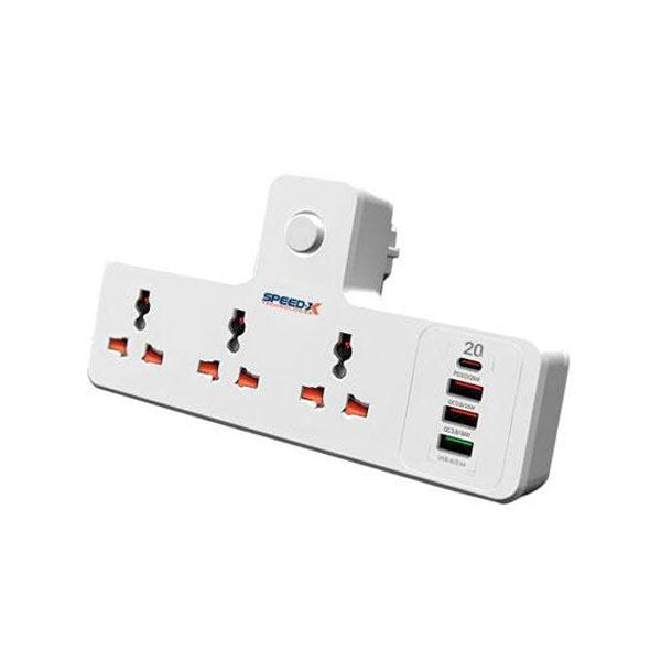 New 304PUC Speed-X Premium Portable Power Strip (3 Socket + 3 USB + 1 Type-C)