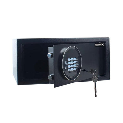 SpeedX SP-SF101 Heavy-Duty Steel Security Safe with Alarm System – Home & Office Locker (Black)