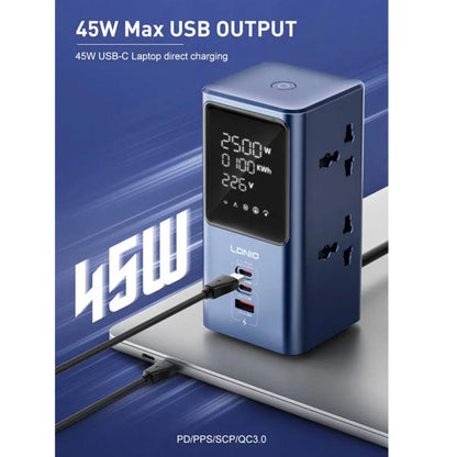 Ldnio SC2 7-in-1 Power Extension with Fast Charging (4 Sockets, 2 USB-C + 1 USB-A) – view 4