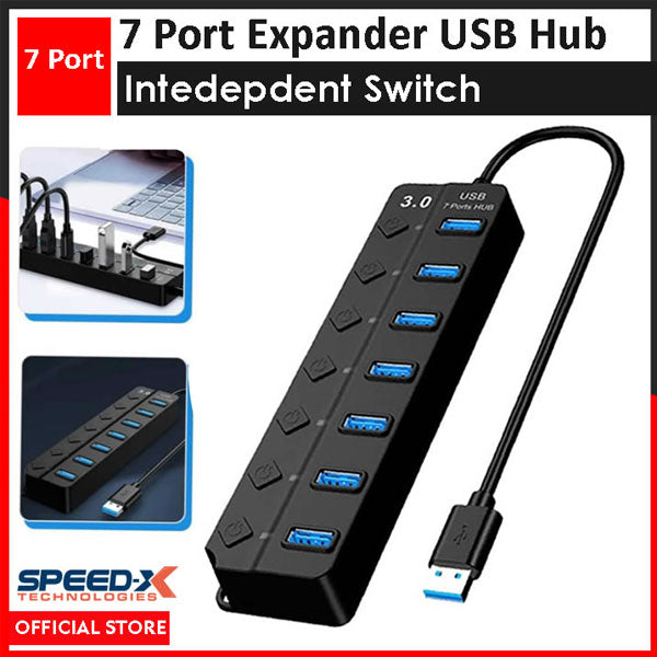 Speedx SP-UHS307 7-Port USB 3.0 Expander Hub with Independent Switches – view 4