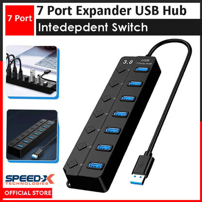 Speedx SP-UHS307 7-Port USB 3.0 Expander Hub with Independent Switches – view 4