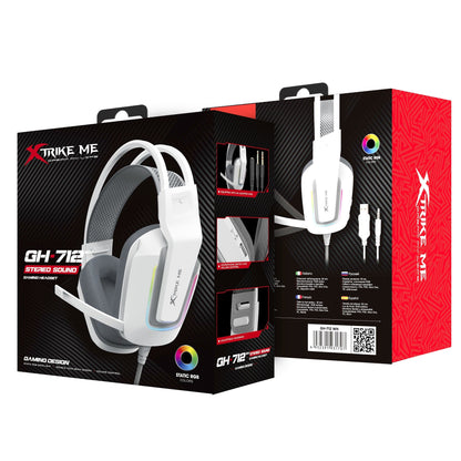 Xtrike Me GH712 RGB Gaming Headset with Noise Reduction Mic (White) – view 4