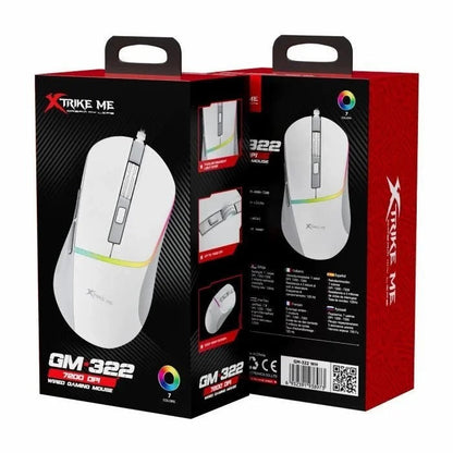 Xtrike Me Gm-322 Wired Gaming Mouse 7200 Dpi Rgb Backlight Ergonomic Design White – view 4