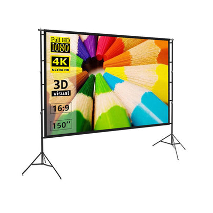 Projector Screen 150 Inch Tripod Portable Double Stand - Speed-X