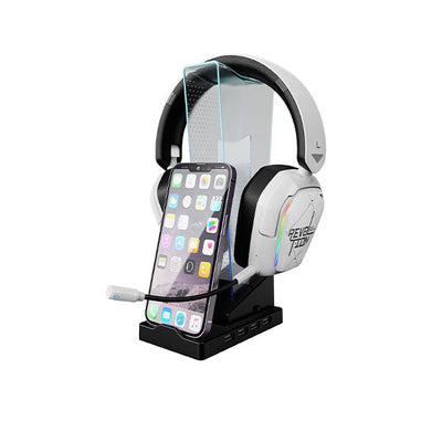 Xtrike Me HT-09 Headset & Phone Stand with 4 USB Port and LED Light
