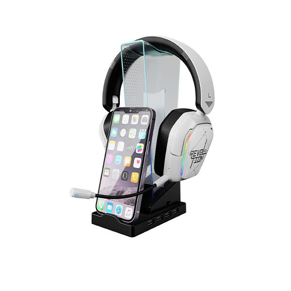 Xtrike Me HT-09 Headset & Phone Stand with 4 USB Port and LED Light
