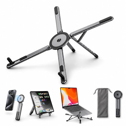 4-in-1 Magnetic Adjustable Ergonomic & Foldable Multi-Angle Laptop Mobile Stand