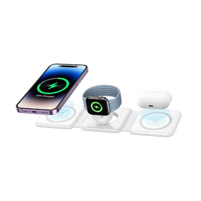 3-in-1 15W Fast Wireless Magnetic Charging Pad For iPhone, AirPods, Smartwatch