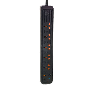 504PU Speed-X Premium Portable Power Strip (5 Socket + 2 USB + 2 Type-C, 2m Cable)