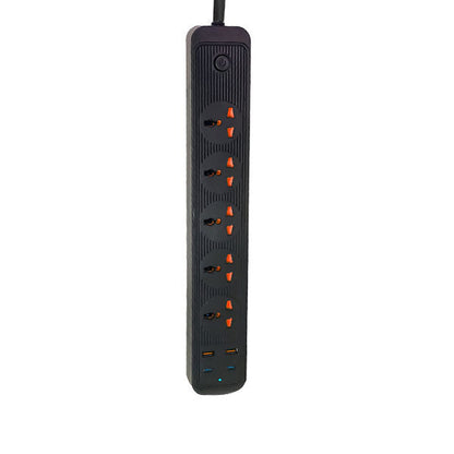 504PU Speed-X Premium Portable Power Strip (5 Socket + 2 USB + 2 Type-C, 2m Cable)
