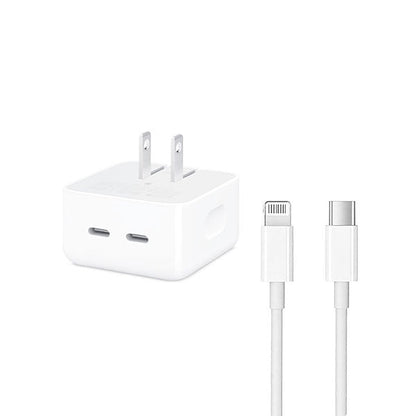 iPhone 14 Pro 2 Pin (US Pin) 50w USB-C+C Power Adapter With USB-C To Lightning Cable