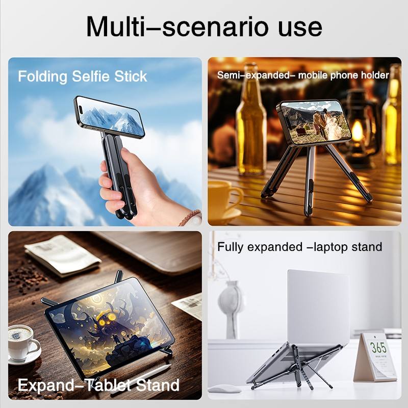 4-in-1 Magnetic Adjustable Ergonomic & Foldable Multi-Angle Laptop Mobile Stand