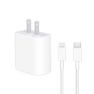 iPhone USB-C PD 20w Power Adapter Charger 2 Pin (USA Pin) With Cable