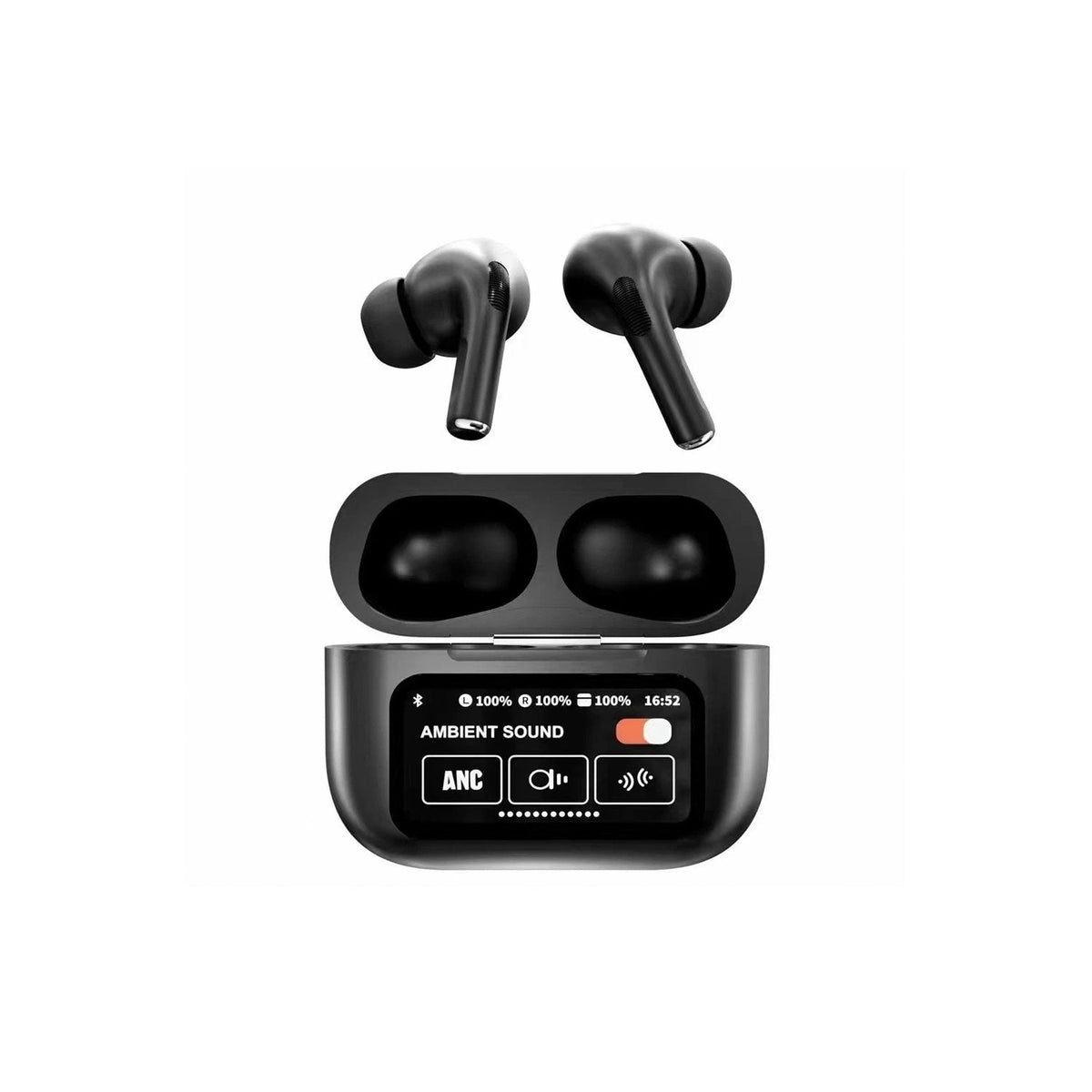 A9 Pro ANC/ENC Touch-Screen Wireless Earbuds – Black
